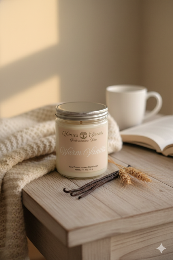 Warm Vanilla - 7.1oz Soy Wax Blend Candle
