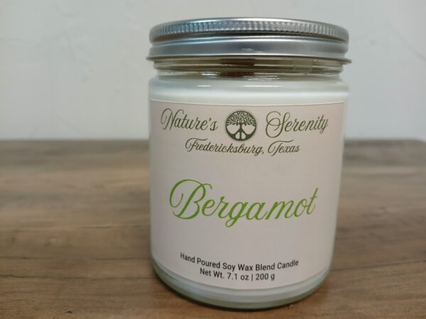 Bergamot 7.1 oz wood-wick candle by Nature's Serenity