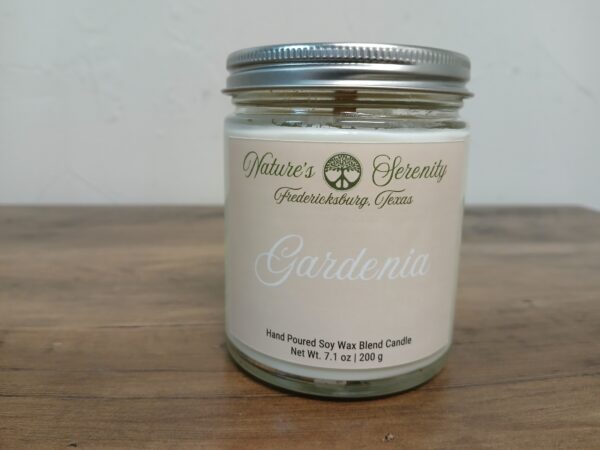 Gardenia 7.1 oz wood-wick candle by Nature's Serenity