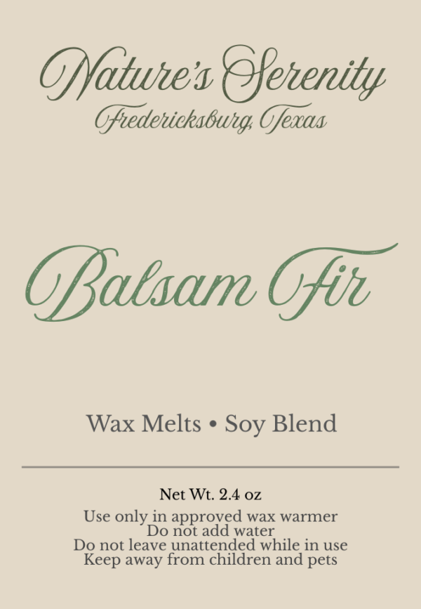 Balsam Fir 2.4 oz soy-coconut wax melts by Nature's Serenity