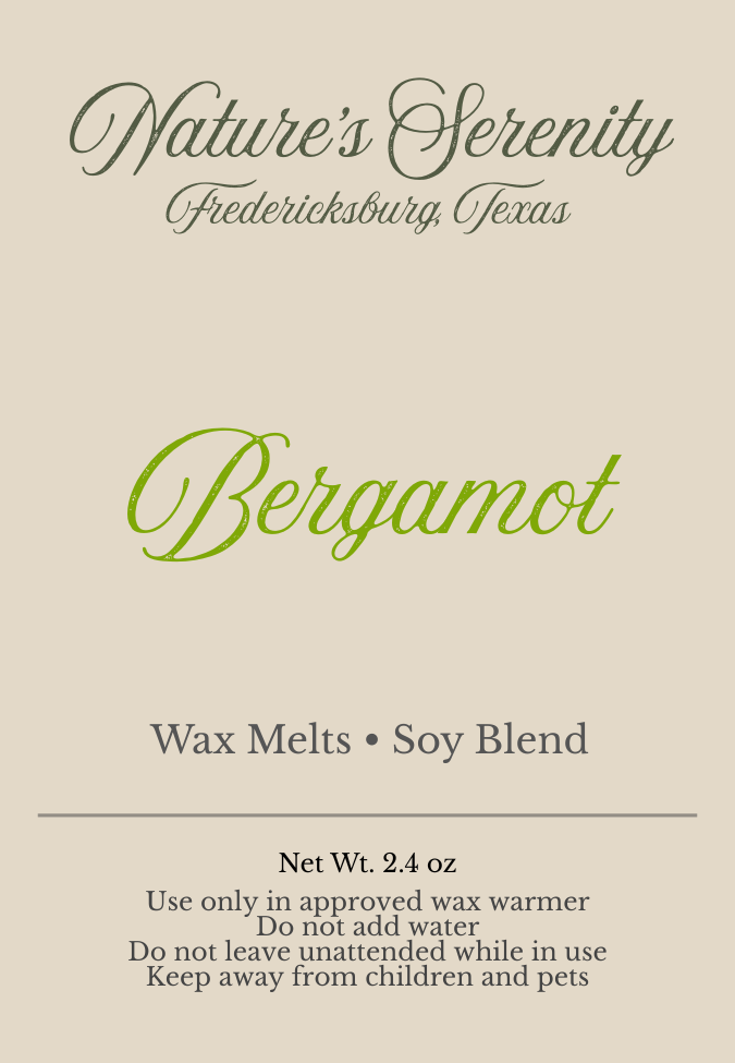 Bergamot 2.4 oz soy-coconut wax melts by Nature's Serenity