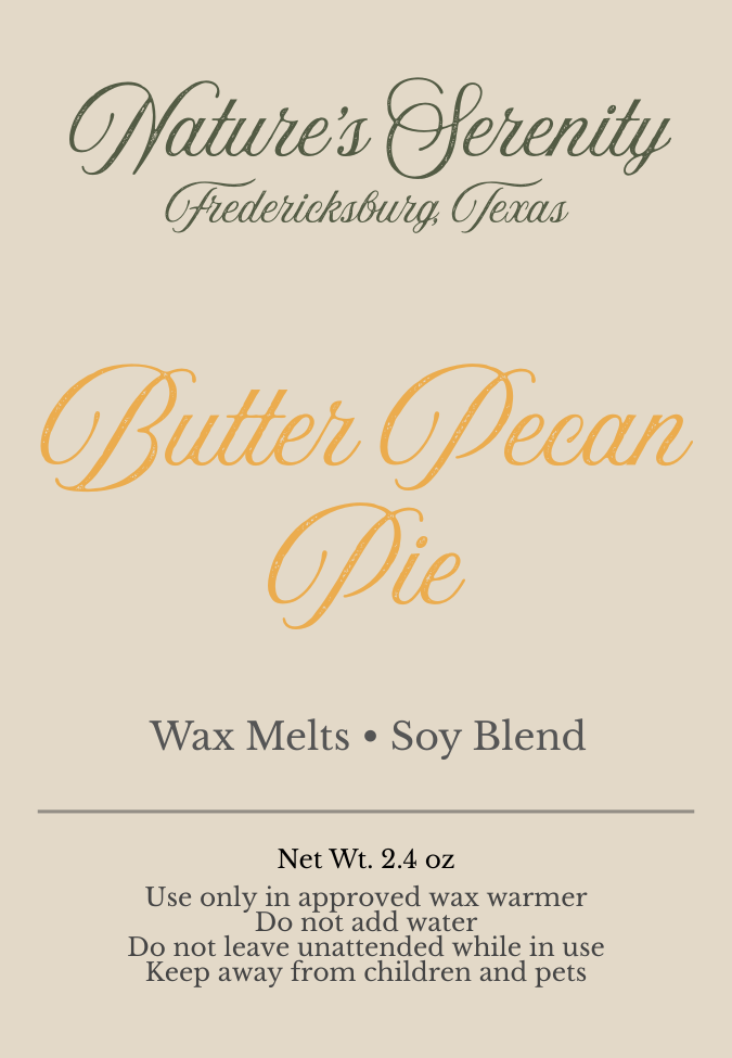 Butter Pecan Pie 2.4 oz soy-coconut wax melts by Nature's Serenity