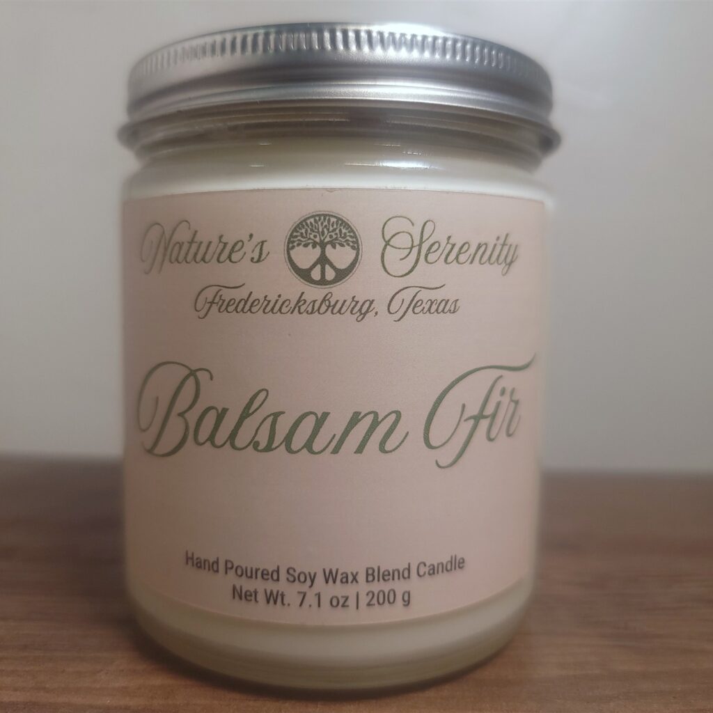 Balsam Fir 7.1-ounce soy wax blend candle by Nature's Serenity