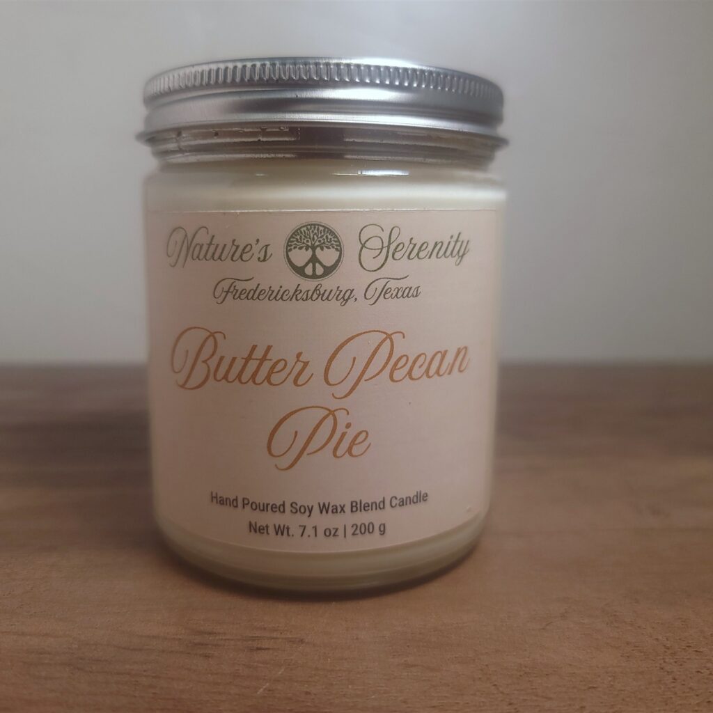 Butter Pecan Pie 7.1-ounce soy wax blend candle by Nature's Serenity